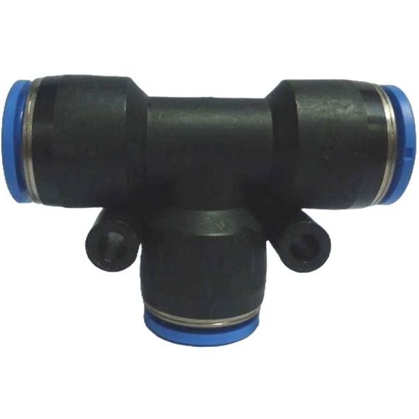 união rápida com entrada em T, conector push-in em T, conector pneumático em T, conexão para ar comprimido em T, conexão instantânea em T, conexão tipo T, engate em T, quick star